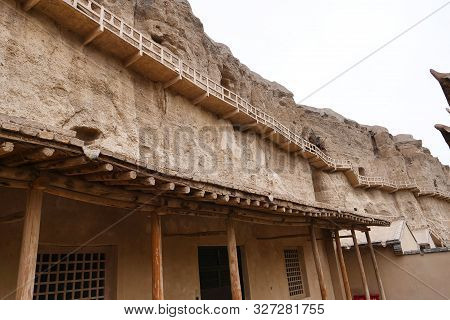 Landscape View Of The Yulin Cave In Dunhuang Ggansu China