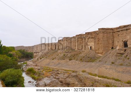 Landscape View Of The Yulin Cave In Dunhuang Ggansu China