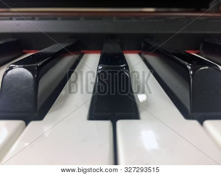 Black And White Piano Keys Close Up