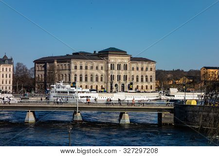 Stochkolm, Sweden - April 18, 2019: The Building Of The Nationalmuseum In Stockholm, The Largest Mus