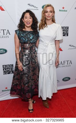 LOS ANGELES - SEP 21:  Sandra Oh and Jodie Comer arrives to the BAFTA Los Angeles and BBC America TV Tea Party  on September 21, 2019 in Hollywood, CA