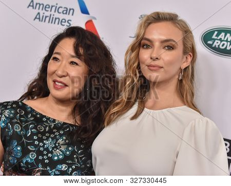LOS ANGELES - SEP 21:  Sandra Oh and Jodie Comer arrives to the BAFTA Los Angeles and BBC America TV Tea Party  on September 21, 2019 in Hollywood, CA
