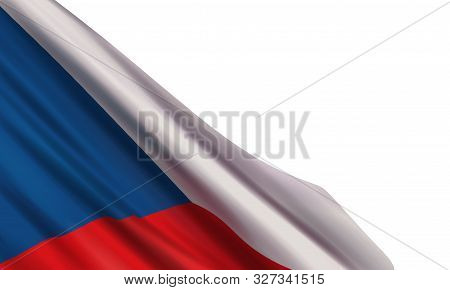 Background With A Realistic Flag Of The Czech Republic Isolated On A White Background. Vector Elemen