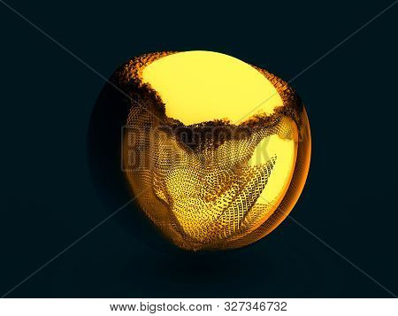 Abstract Background With Sphere And Glowing Core. 3d Renering