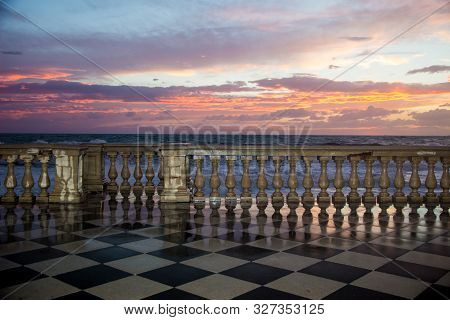 The Terrazza Mascagni Is A Wide Sinuous, Suggestive Belvedere Toward The Sea In Leghorn, Italy