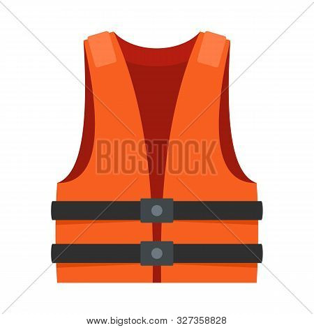 Lifeguard Vest Icon. Flat Illustration Of Lifeguard Vest Vector Icon For Web Design