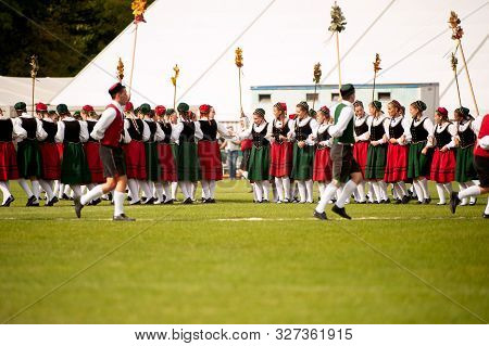 Germany, Niederstetten, Baden Wurttemberg. September 2019. Traditional Autumnal Harvest Fest. Young 