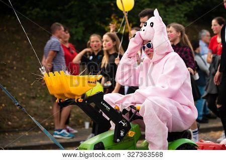 Germany, Niederstetten, Baden Wurttemberg. September 2019. Traditional Autumnal Harvest Fest. Young 