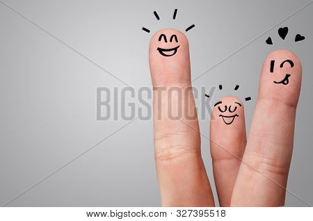 Waggish happy fingers with team building concept