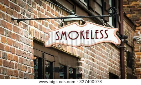 Street Sign The Direction Way To Smokeless