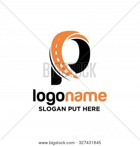 Creative And Modern Asphalt P Letter  Logo Design Template For Transportation Company-business,indus
