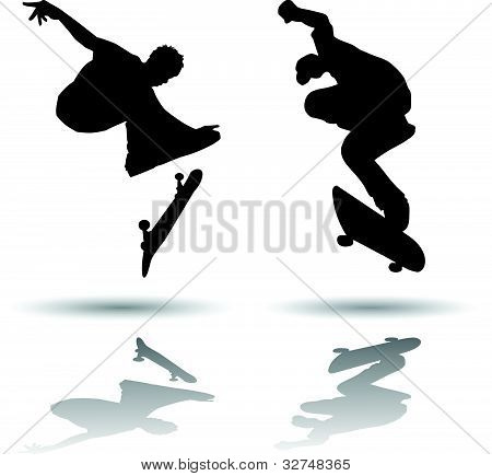 Skateboarding silueta