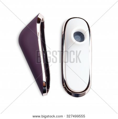 Purple Sex Toy For Clitoris Stimulation. Isolated On White Background.