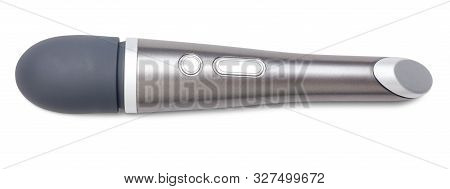 Gray Vibrator For Clitoral Stimulation. Isolated On White Background.