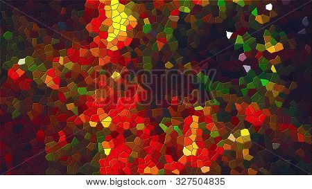 Computer Generated Abstract Background Of Colorful Mosaic Of Various Shapes, 3d Rendering