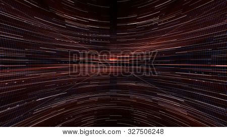 Abstract Glow Digital In Dark - Abstraction Of Data Communication, Computer Generated Background, 3d