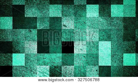 Modern Grunge Abstract Background With Squares, 3d Render Computer Generated Backdrop