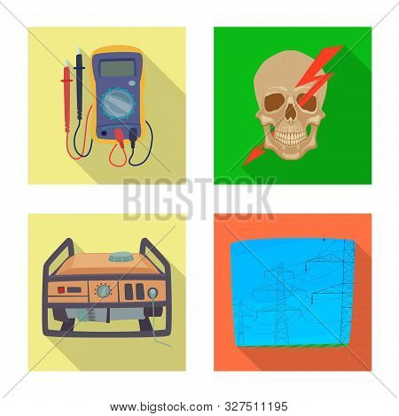 Vector Design Of Electricity And Electric Logo. Set Of Electricity And Energy Vector Icon For Stock.