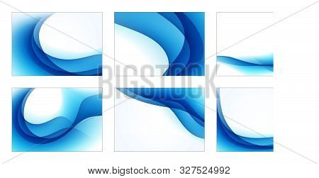 Whtie Blue Curve Abstract Background For Text Vector Illustration