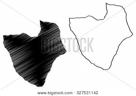 Misrata District (districts Of Libya, State Of Libya, Tripolitania) Map Vector Illustration, Scribbl