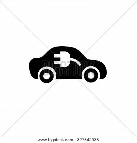 Electric Car Isolated Icon Vector Illustration. Flat Icon Electric Car Inspired Symbol Logo Design. 