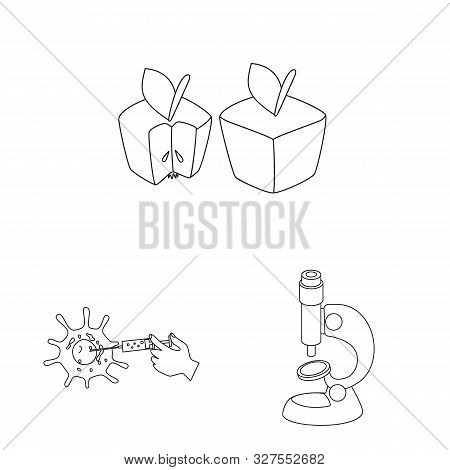 Isolated Object Of Genetic And Science Sign. Set Of Genetic And Organic Stock Vector Illustration.
