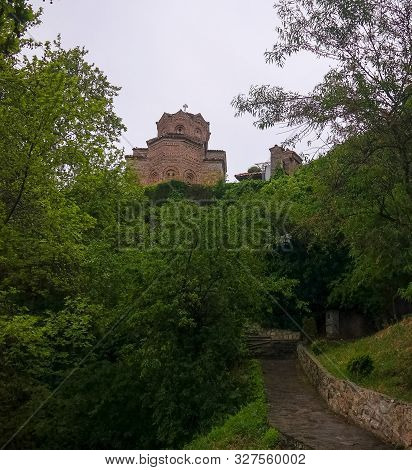 Exterior View To Saint Pantelejmon And Saint Kliment Church In Ohrid, North Macedonia