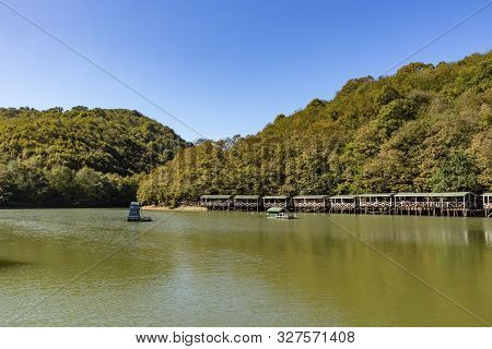 Sile,istanbul,turkey-october 13,2019.saklı Lake Is An Artificial Dam Lake Located In Karamandere Vil