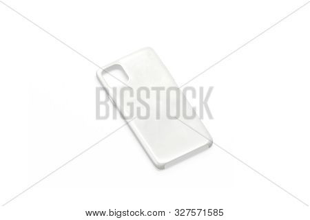Blank White Phone Case Mock Up, Side View, 3d Rendering. Empty Pro Protector Mockup, Isolated. Clear