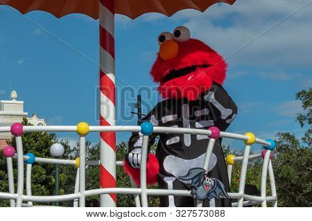 Orlando, Florida. October 5, 2019. Elmo In Sesame Street Party Parade At Seaworld 58