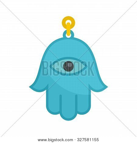 Hamsa Pendant Icon. Flat Illustration Of Hamsa Pendant Vector Icon For Web Design