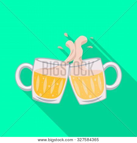 Vector Design Of Beer And Mug Sign. Web Element Of Beer And Glass Vector Icon For Stock.