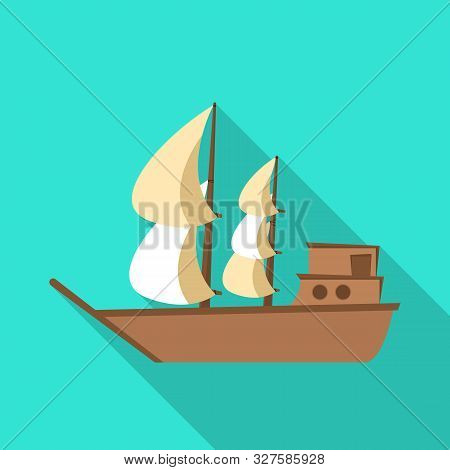 Vector Illustration Of Ship And Old Sign. Graphic Of Ship And Boat Stock Vector Illustration.
