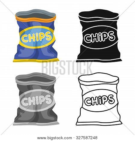 Vector Design Of Package And Chip Icon. Web Element Of Package And Crunchy Stock Vector Illustration