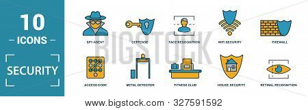 Security Icon Set. Include Creative Elements Security Camera, Deffense, Lock, Protection, Data Prote