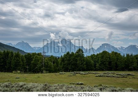 Grand Teton Mountain Range From A Viewpoint