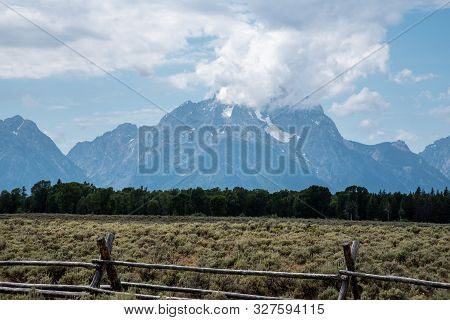 Grand Teton Mountain Range From A Viewpoint