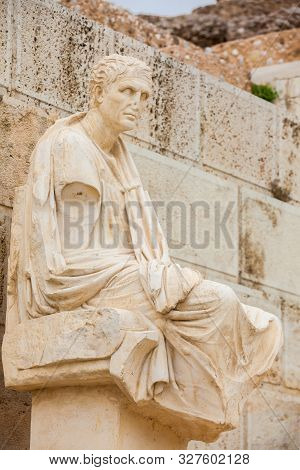 The Statue Of The Dramatist Menander At The Theatre Of Dionysus Eleuthereus The Major Theatre In Ath