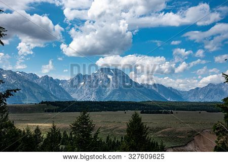 Grand Teton Mountain Range From A Viewpoint