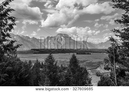 Grand Teton Mountain Range From A Viewpoint