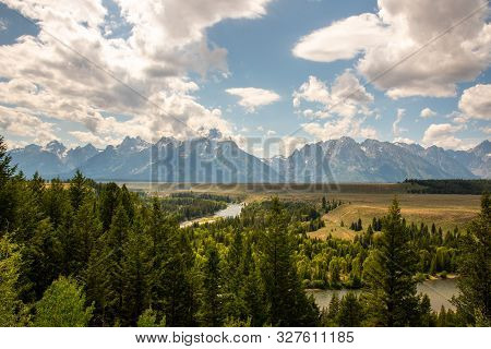 Grand Teton Mountain Range From A Viewpoint