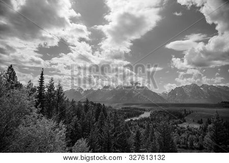 Grand Teton Mountain Range From A Viewpoint