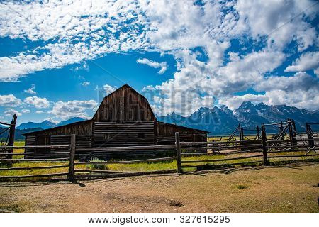 Mormon Barn By The Mountain