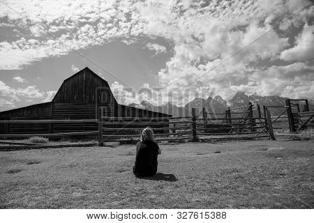 Mormon Barn By The Mountain