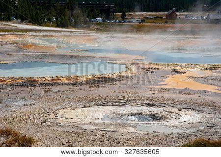 Geothermal Feature At Old Faithful Area At Yellowstone National Park (usa)