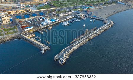 Callao, Peru - October 13, 2019: Bow View Of The Bap Abtao (ss-42) Submarine Of The Peruvian Navy Mo