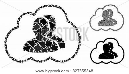 Cloud Community Mosaic Of Abrupt Pieces In Various Sizes And Color Hues, Based On Cloud Community Ic