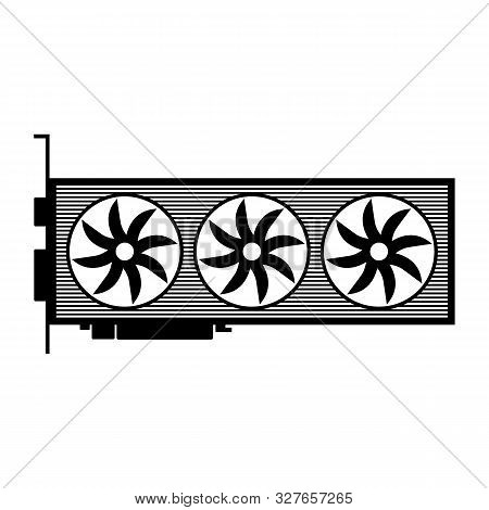 Video Card Icon On White Background. Vector Illustration.