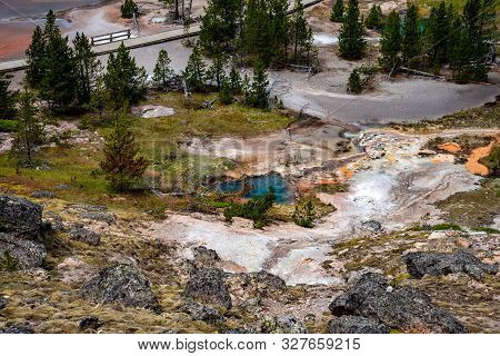 Artists Painpots Geothermal Area In Yellowstone National Park