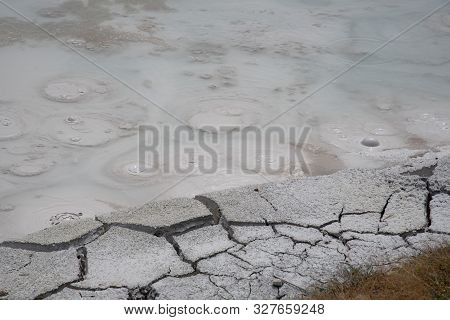 Geothermal Feature At Artists Painpots Area At Yellowstone National Park (usa)